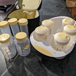 Medela breast milk bottles and storage system